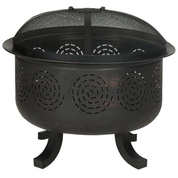 Safavieh 24 x 28 x 28 in. Negril Fire Pit, Copper and Black PIT1016A - main